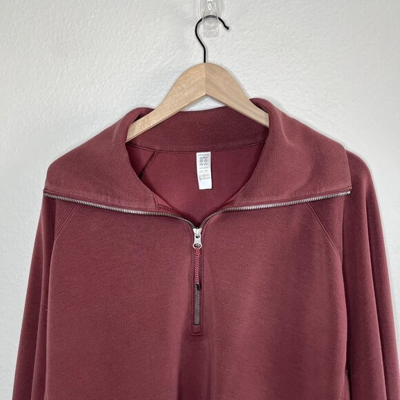 Spanx AirEssentials Half-Zip Pullover Sweatshirt Chocolate Brown Size 2X - Picture 3 of 12